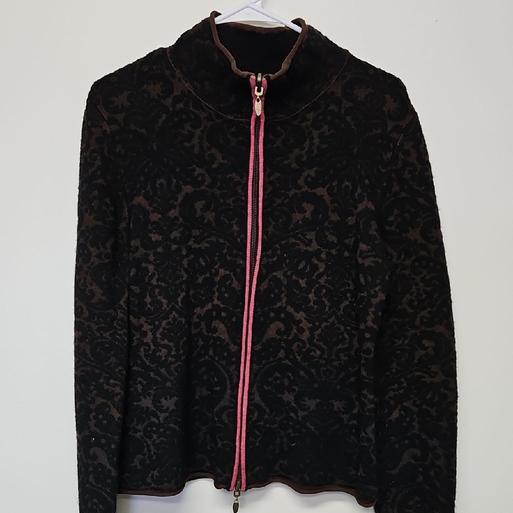 CoVelo jacquard zipup cardigan